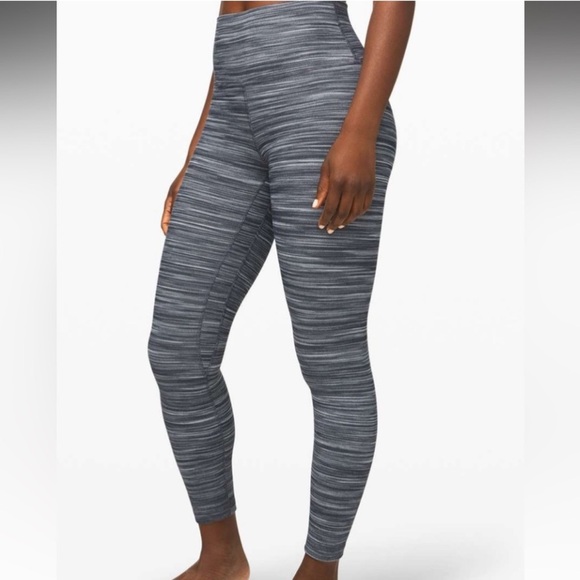 Lululemon Align Pant II 25’ Mini Space Dye Herringbone Heathered Black Size 4 - Picture 1 of 7